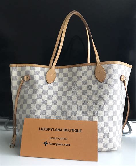 borse louis vuitton usate damier azur neverfull iniziali|louis vuitton neverfull mm tote.